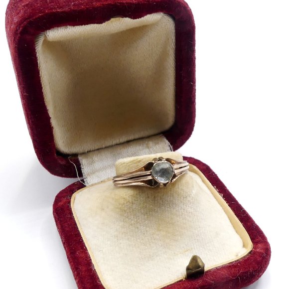 Antique 10k gold Georgian rose cut diamond foil ba - Picture 4 of 14